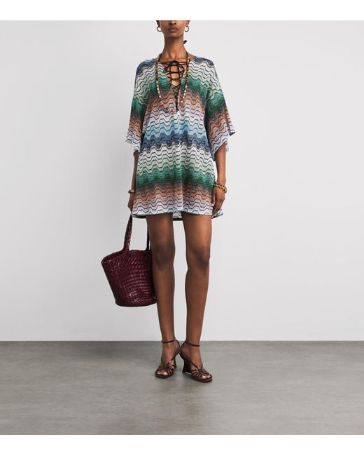 Missoni Green Chevron Mini Kaftan
