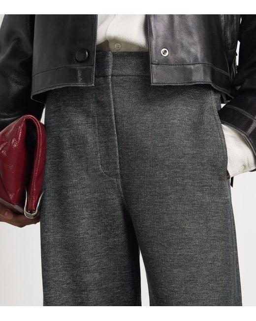 MAX&Co. Gray Wool-Blend Barrel Trousers