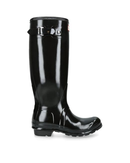 Hunter Black Original Tall Gloss Wellington Boots