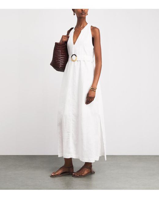 Heidi Klein White Linen Bay Maxi Dress