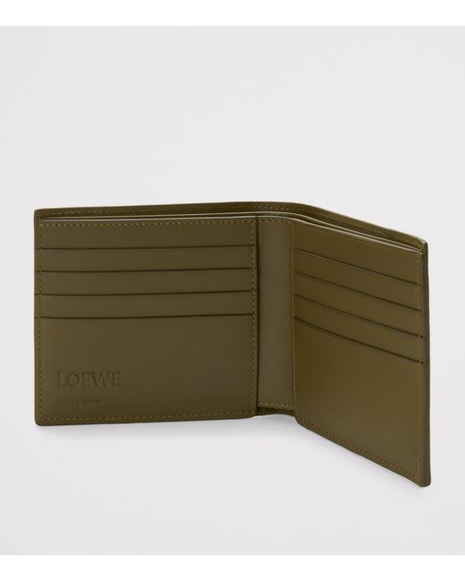 Loewe Green Leather Puzzle Edge Bifold Wallet for men