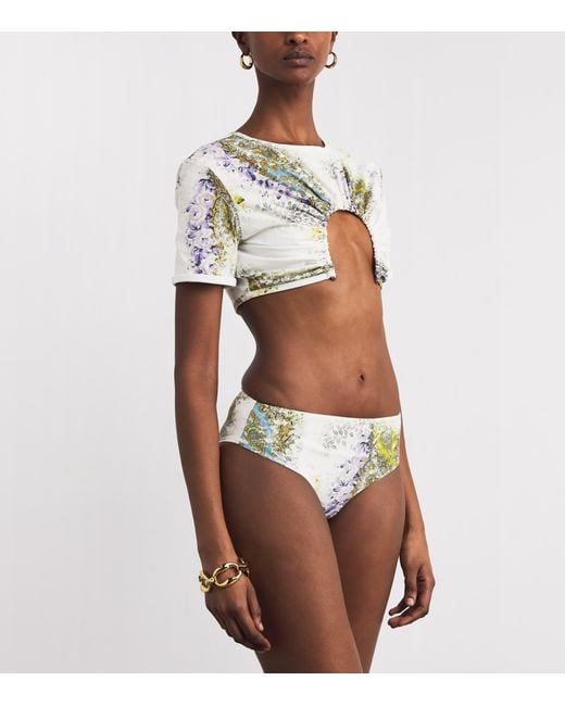 Christopher Esber White Gathered U-Prong Bikini Top