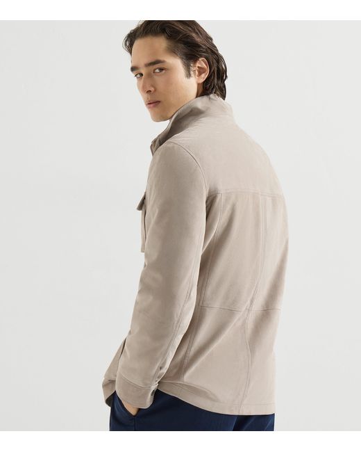 Brunello Cucinelli Natural Suede Safari Jacket for men