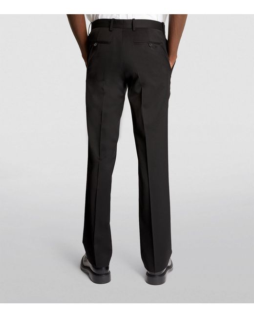 Helmut Lang Black Wool Straight Tailored Trousers for men