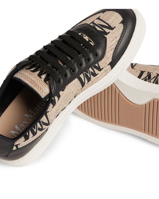 Max Mara Brown Jacquard M Monogram Sneakers