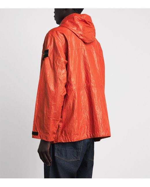 Stone Island Orange Slick Nylon Tela Jacket for men