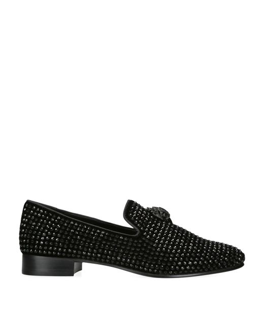 Kurt Geiger Black Embellished Ace Stud Loafers for men