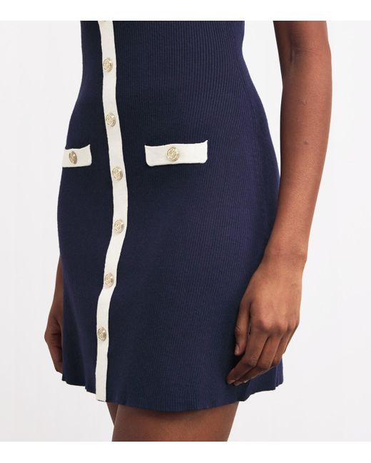 Maje Blue Knitted Mini Dress