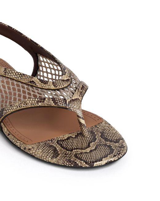 Alaïa White Python-Effect Thong Sandals
