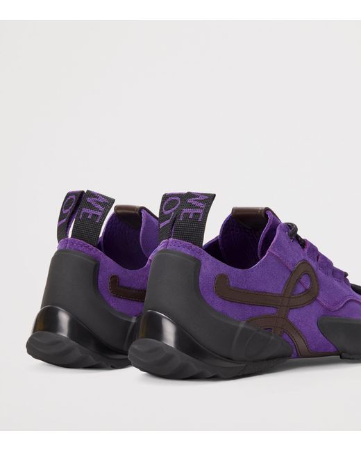 Loewe Purple Split Leather Grip Sneakers