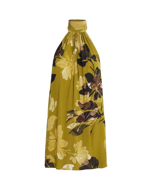 Away That Day Yellow Halterneck Ibiza Mini Dress