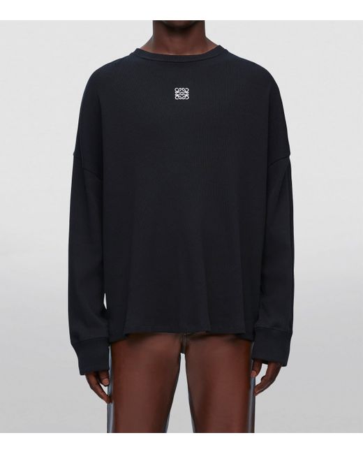 Loewe Black Long-Sleeve Logo T-Shirt for men