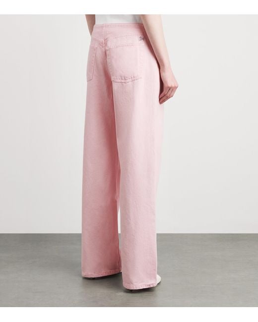Still Here Pink Cool Wide-Leg Jeans