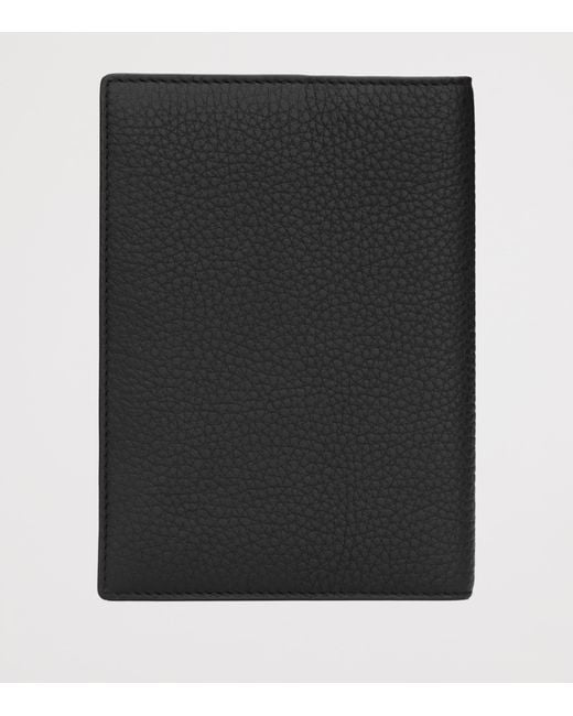 Saint Laurent Black Leather Monogram Passport Holder for men