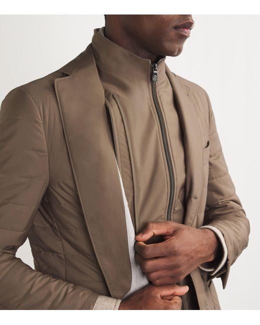 Corneliani Brown Technical Quilted Blazer for men