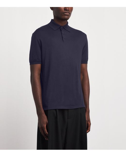 Colombo Blue Kid Wool Polo Shirt for men