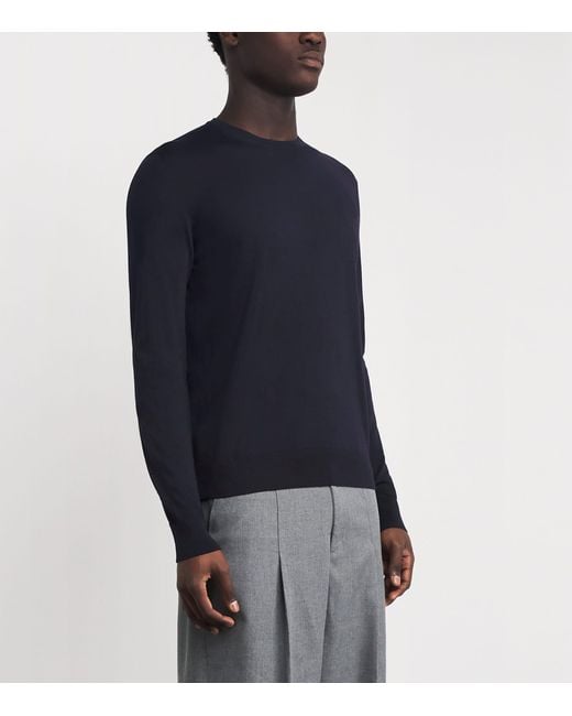 Giorgio Armani Blue Wool Sweater for men