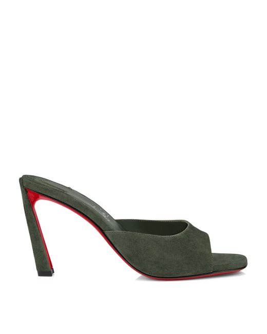 Christian Louboutin Green Condora Velour Mules 85