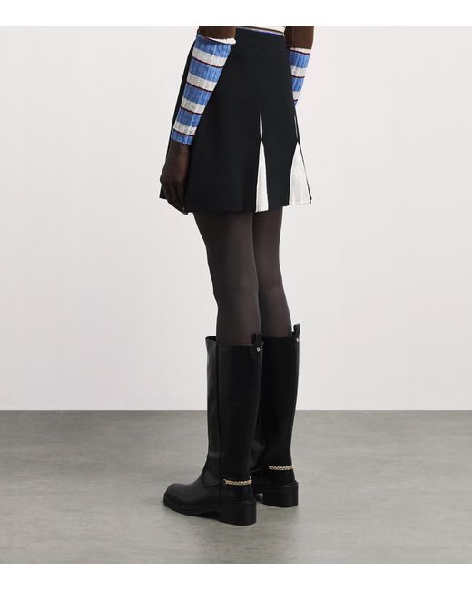 Claudie Pierlot Black Wool-Cotton Knit Mini Skirt