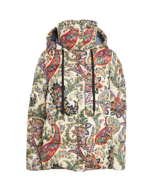 Etro Multicolor Hooded Paisley Print Puffer Jacket