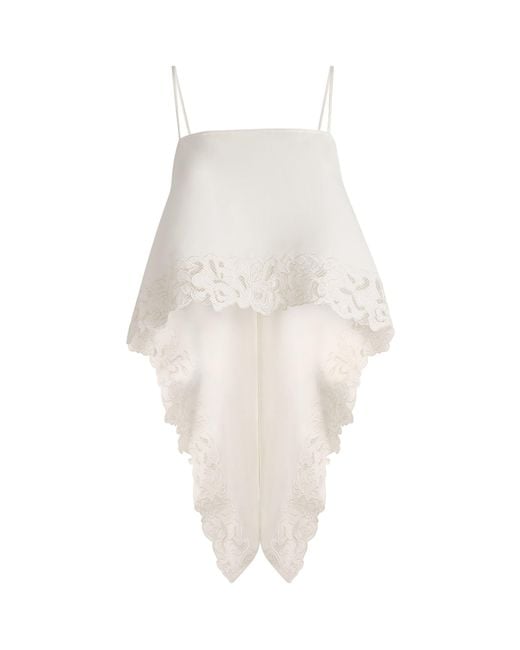 Camilla & Marc White Lace-Trim Chara Cami Top