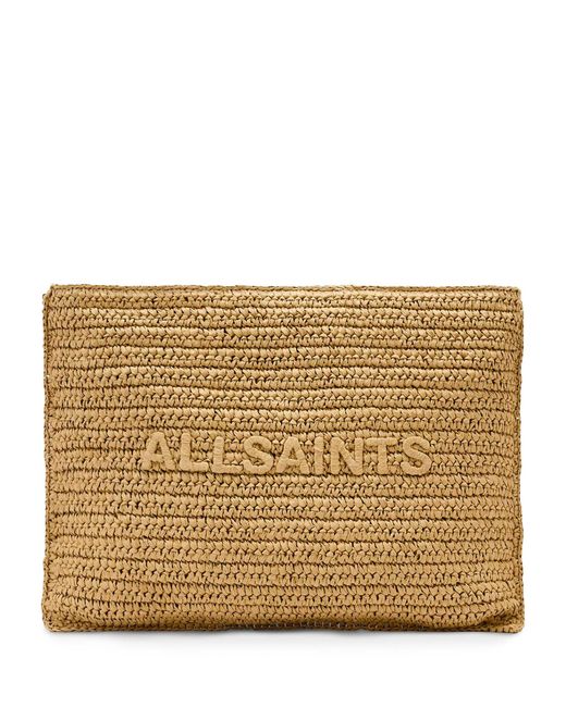 AllSaints Metallic Raffia Bettina Clutch Bag