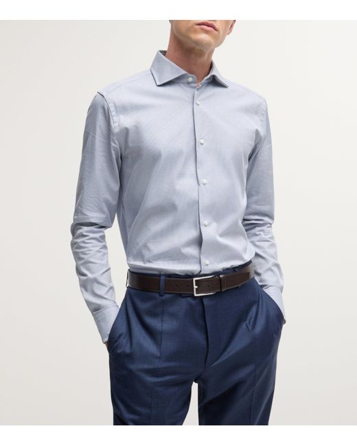 Boss Blue Organic Cotton Slim-Fit Shirt for men