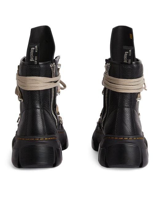 Rick Owens X Dr. Martens Mega Lace Leather Boots in Black for Men
