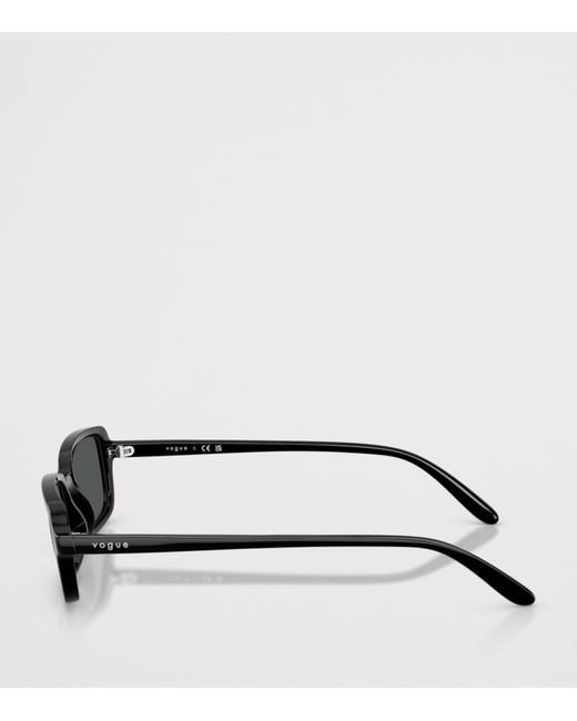 Vogue Black Rectangular Sunglasses