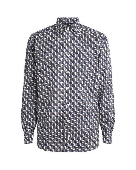 Eton of Sweden Blue Geometric Print Shirt for men