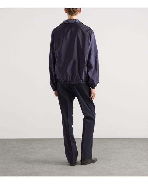 Prada Blue Reversible Re-Nylon Bomber Jacket for men