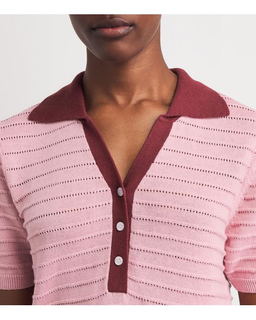 Varley Pink Knitted Wren Polo Shirt