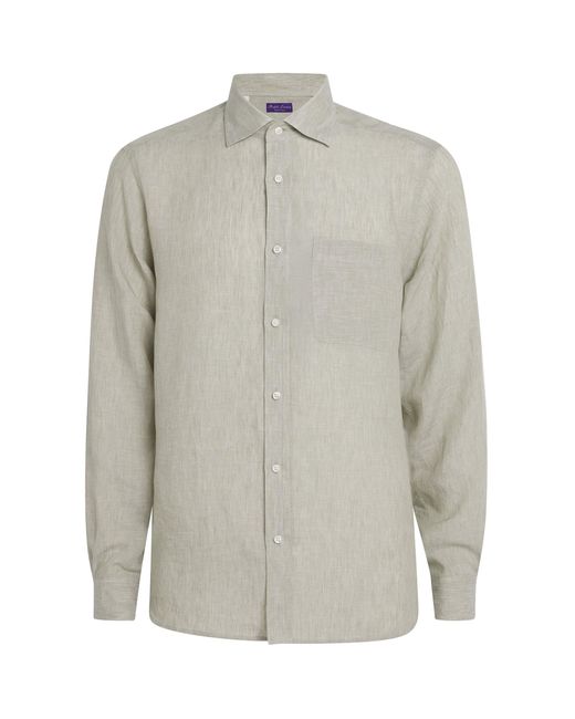 Ralph Lauren Gray Linen Long-Sleeve Shirt for men