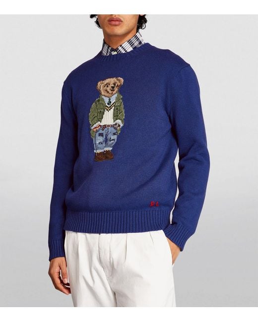 Polo Ralph Lauren Blue Polo Beach Bear Sweater for men
