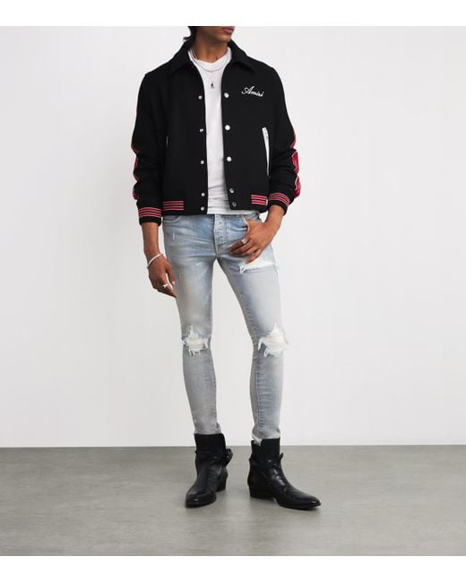 Amiri Blue Suede Straight Mx1 Jeans for men
