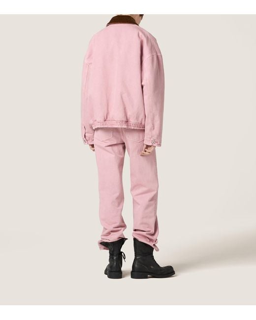 Miu Miu Pink High-Rise Straight Jeans
