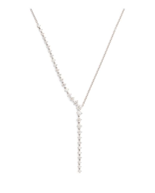 Melissa Kaye Metallic White Gold And Diamond Aria Cascade Necklace