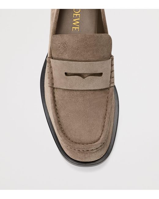 Loewe Brown Suede Bobine Loafers for men