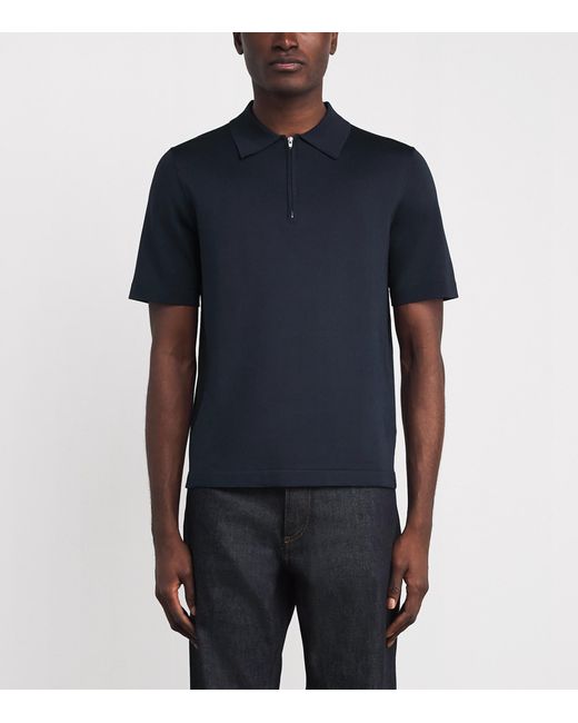 Sandro Blue Half-Zip Polo Shirt for men