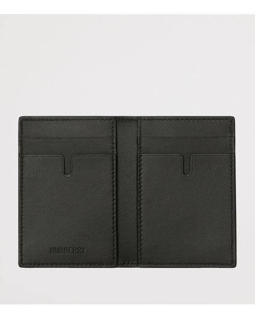 Burberry Black City Check Folding Card Holder for men