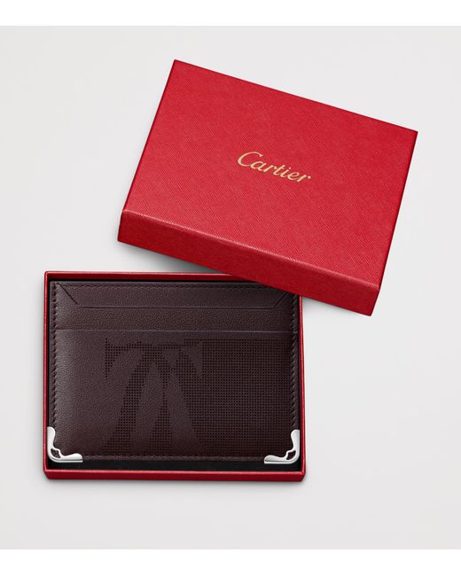 Cartier Purple Leather Must De Card Holder for men