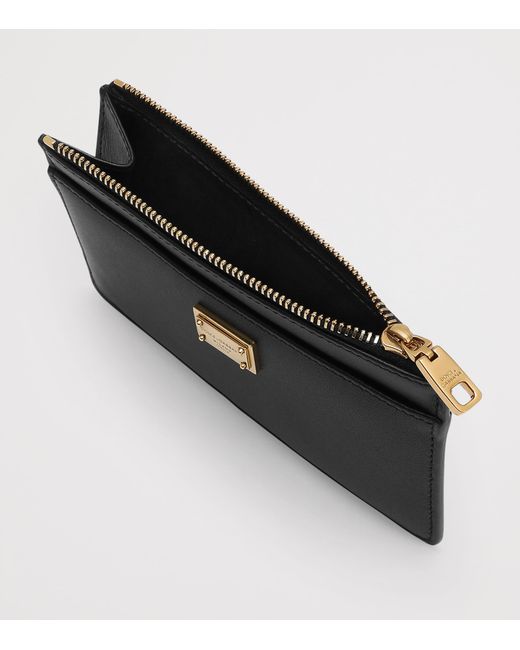 Dolce & Gabbana Black Calfskin Logo Card Holder