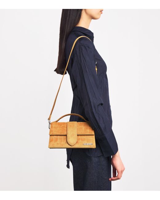 Jacquemus Brown Suede Le Grand Bambino Top-Handle Bag