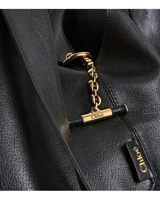 Chloé Black Panelled Calfskin Balloon Tote Bag