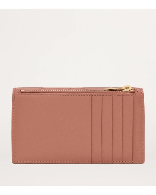 Saint Laurent Pink Leather Fragments Flap Card Holder