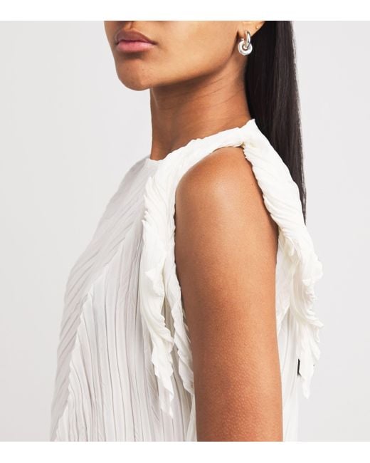 Issey Miyake White Wrinkled And Twisted Top