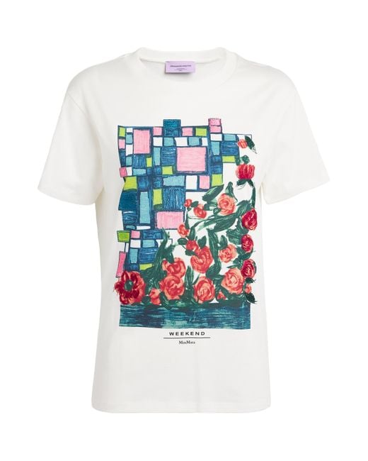 Weekend by Maxmara White X Ashley Park Floral Embroidered T-Shirt