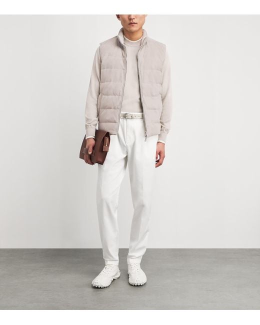 Eleventy Gray Suede Reversible Gilet for men