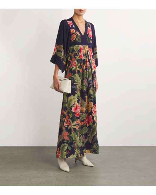 Etro Multicolor Silk Floral Print Dress