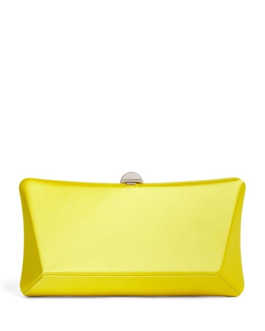 Rodo Yellow Satin Lally Clutch Bag